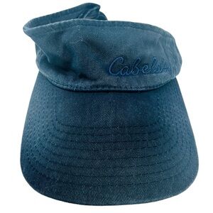 Youngan Cabela's Sun Visor Hat Blue Strapback Adjustable.